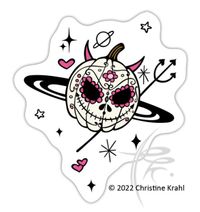 Halloween Deko K&uuml;rbis Galaxie Teufel Universum Sticker