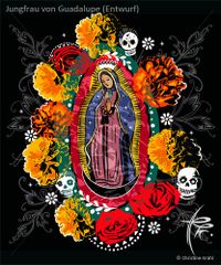 Guadalupe, Tag der Toten, Halloween, Dia Los Muertos, Mexiko, Jungfrau von Guadalupe, Oktober, Herbst, Cempasuch&iacute;l, Tagetes, Heiligenbild,